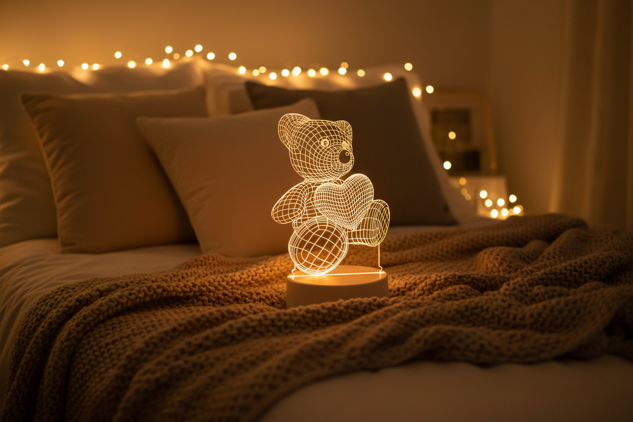 Lampka LumiBear - przytulna sypialnia